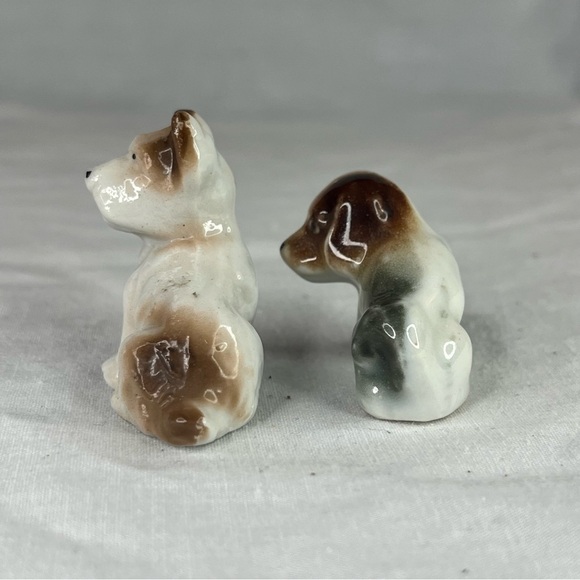 Jack Russell Terrier Puppy Dog Ceramic Mini Figurines Pair 1.5” Vintage Japan​ - Picture 2 of 5